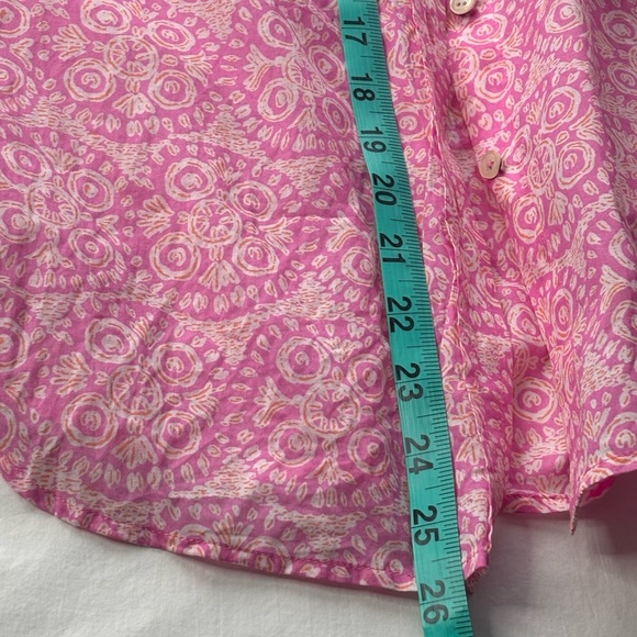 💗 Talbots Pink Patterned Cotton Button Down Shirt Lightweight Small 💗 - Picture 14 of 16